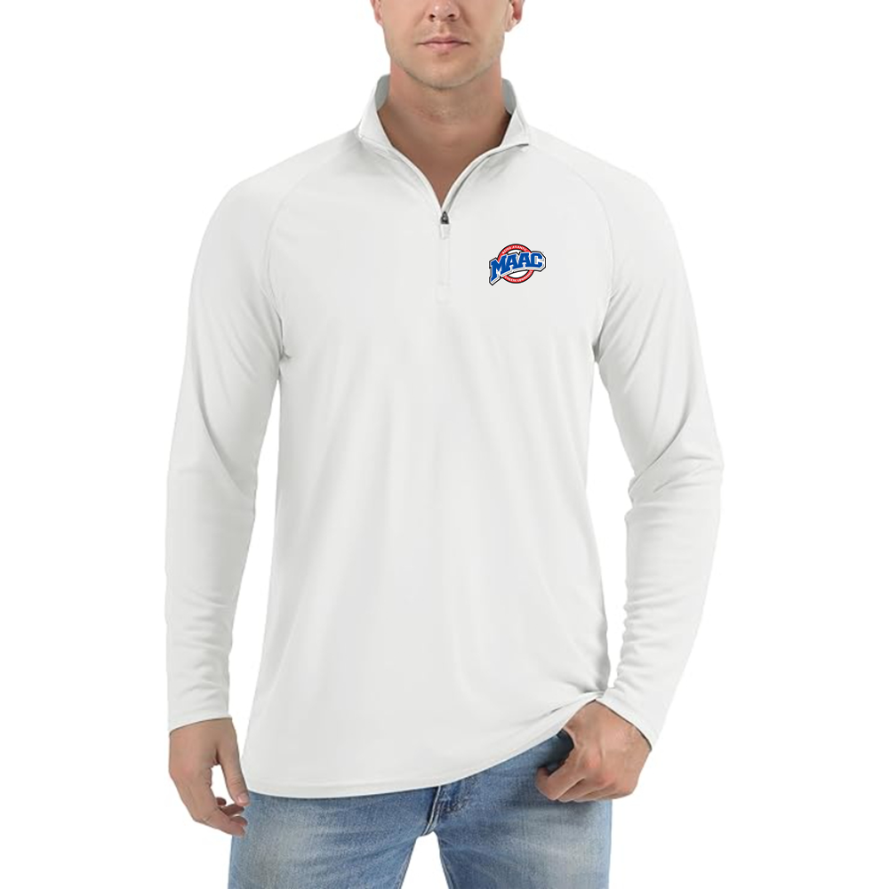 Men's Metro Atlantic Athletic Conference Logo Lightweight Quarter-Zip Athletic Shirt Long Sleeve Performance Wear