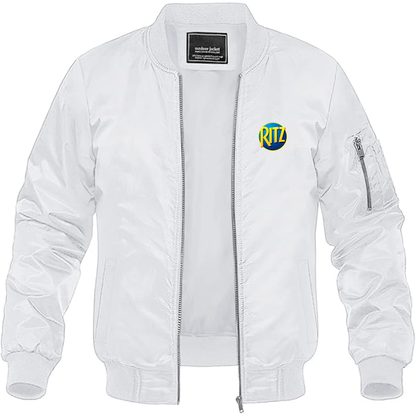 Men's Ritz Crackers Logo Lightweight Bomber Jacket Windbreaker Softshell Varsity Jacket Coat