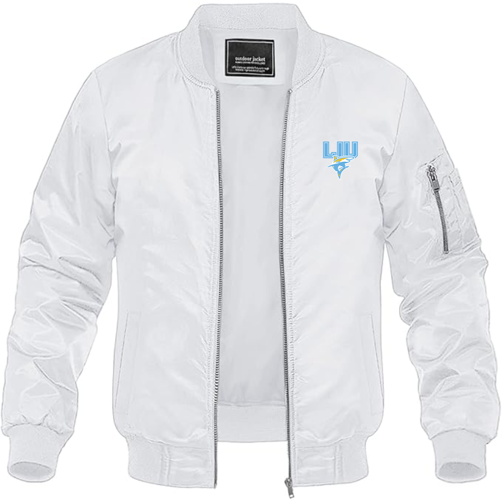 Men's LIU Brooklyn Blackbirds Logo Lightweight Bomber Jacket Windbreaker Softshell Varsity Jacket Coat