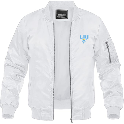 Men's LIU Brooklyn Blackbirds Logo Lightweight Bomber Jacket Windbreaker Softshell Varsity Jacket Coat