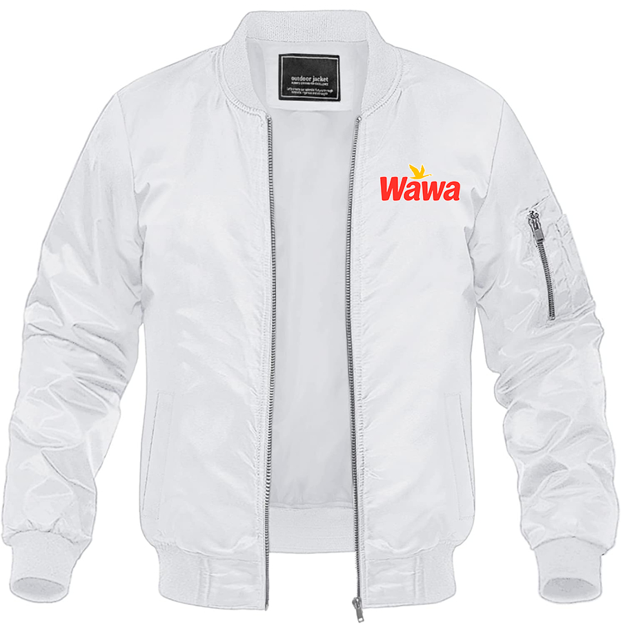 Men's Wawa Gas Station Lightweight Bomber Jacket - White