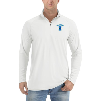 Men's Texas AM CC Islanders Lightweight Quarter-Zip Athletic Shirt Long Sleeve - White