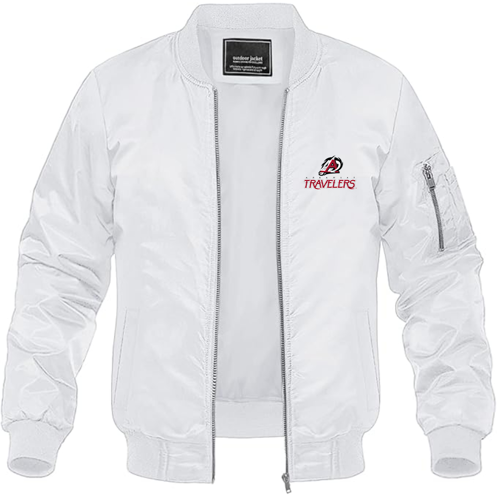 Men's Arkansas Travelers Logo Lightweight Bomber Jacket Windbreaker Softshell Varsity Jacket Coat