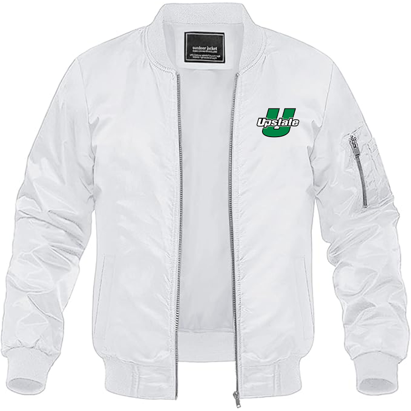 Men's USC Upstate Spartans Lightweight Bomber Jacket - White