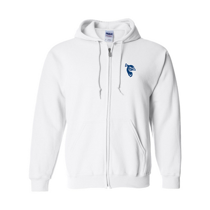 Men's Saint Peters Peacocks Logo Gildan  Heavy Blend Full Zip Hooded Sweatshirt