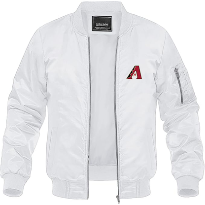 Men's Arizona Diamondbacks Logo Lightweight Bomber Jacket Windbreaker Softshell Varsity Jacket Coat