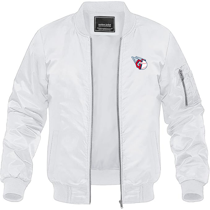 Men's Cleveland Guardians  Logo Lightweight Bomber Jacket Windbreaker Softshell Varsity Jacket Coat