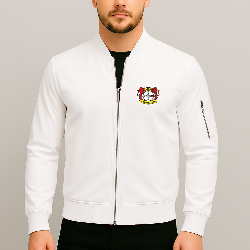 Men's Bayer Leverkusen FC Lightweight Bomber Jacket - White
