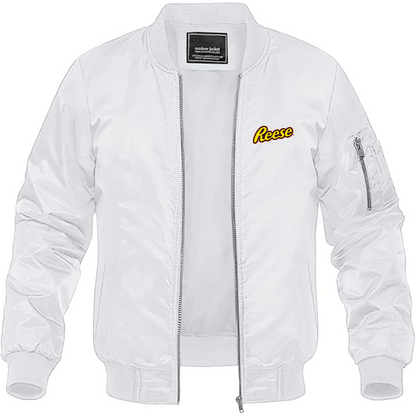 Men's Reese Peanut Butter Logo Lightweight Bomber Jacket Windbreaker Softshell Varsity Jacket Coat