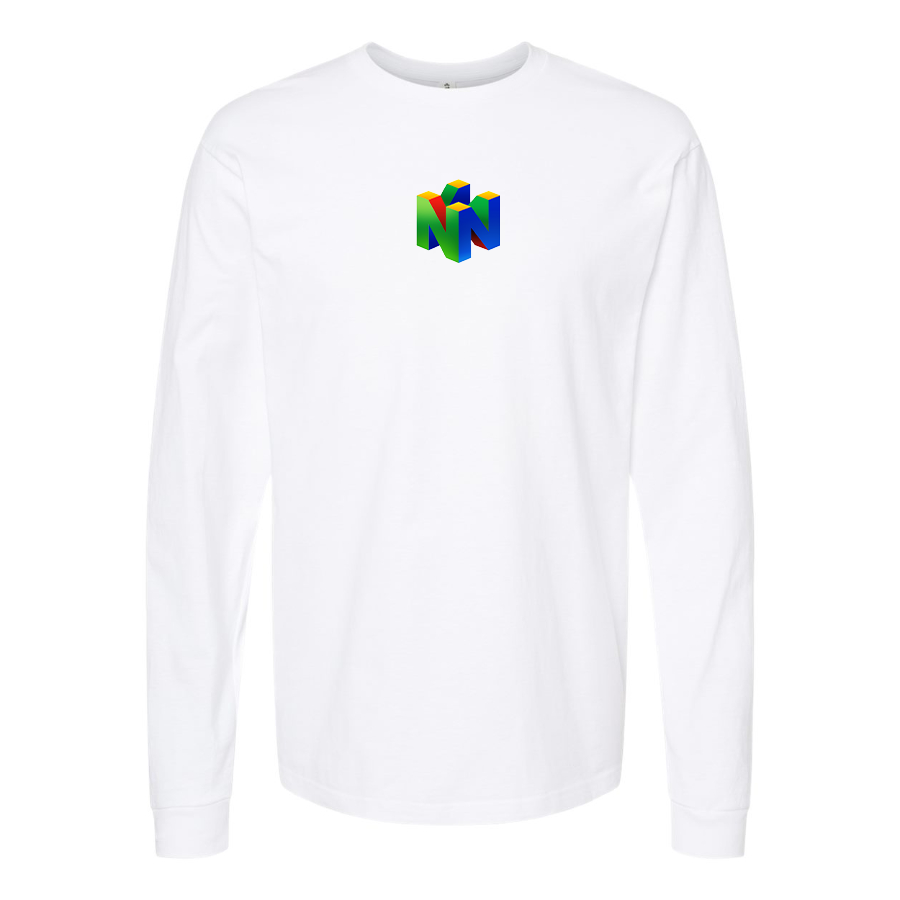Men's   Nintendo N64   Logo Cotton Long Sleeve T-Shirt