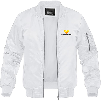 Men's Neckermann Logo  Lightweight Bomber Jacket Windbreaker Softshell Varsity Jacket Coat