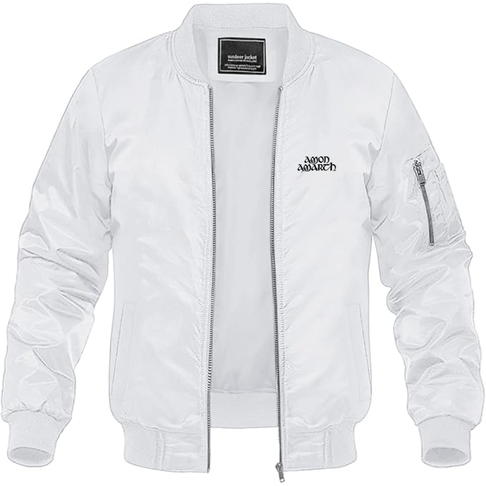 Men's Amon Amarth Logo Lightweight Bomber Jacket Windbreaker Softshell Varsity Jacket Coat