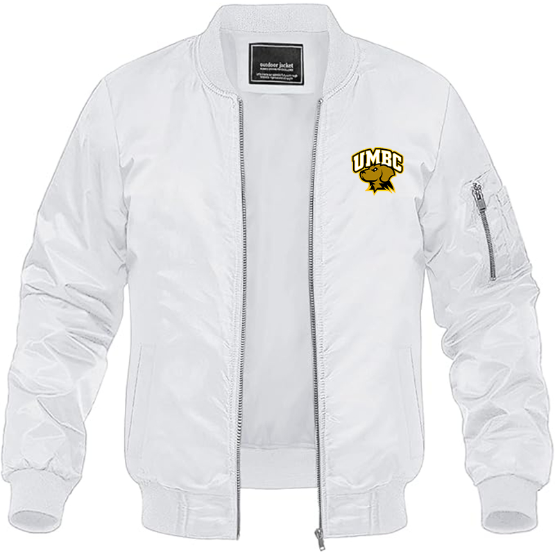 Men's UMBC Retrievers Lightweight Bomber Jacket - White