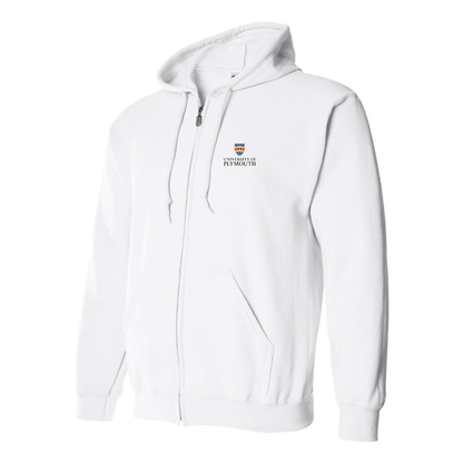 Men's University of Plymouth Logo  Zipper Hoodie