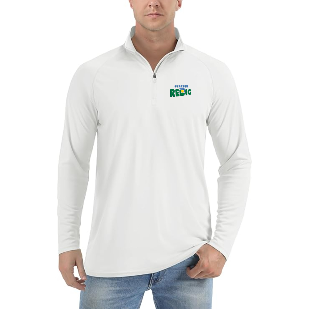 Men's Guarded Relic Logo Lightweight Quarter-Zip Athletic Shirt Long Sleeve Performance Wear