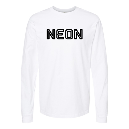 Men's  Neon Logo Cotton Long Sleeve T-Shirt