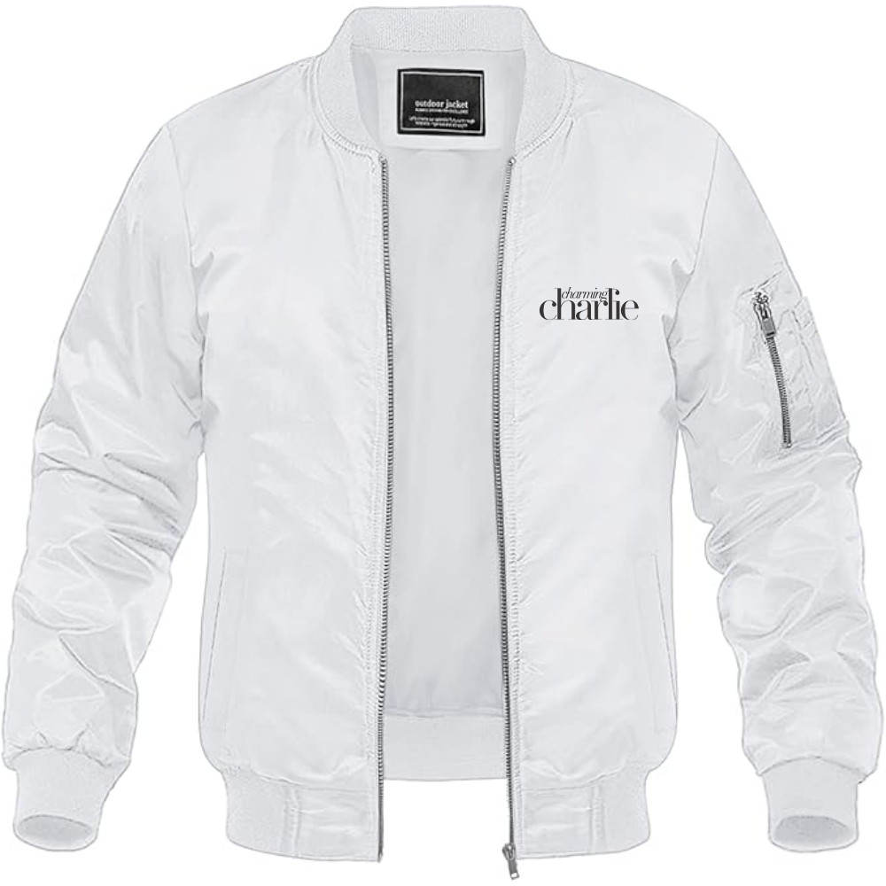 Men's Charming Charlie Logo Lightweight Bomber Jacket Windbreaker Softshell Varsity Jacket Coat