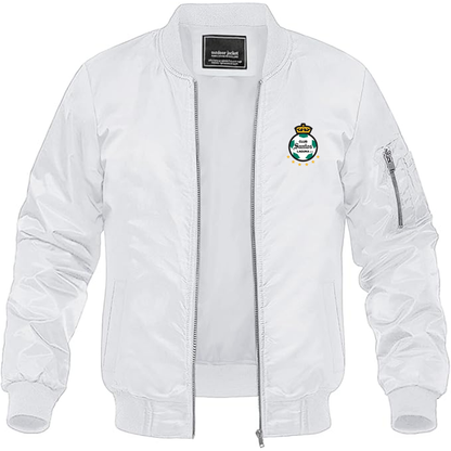 Men's Santos Laguna Soccer Lightweight Bomber Jacket Windbreaker Softshell Varsity Jacket Coat