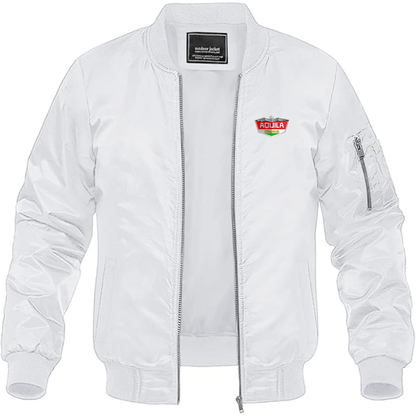 Men's  Aquila Italiana  Logo Lightweight Bomber Jacket Windbreaker Softshell Varsity Jacket Coat