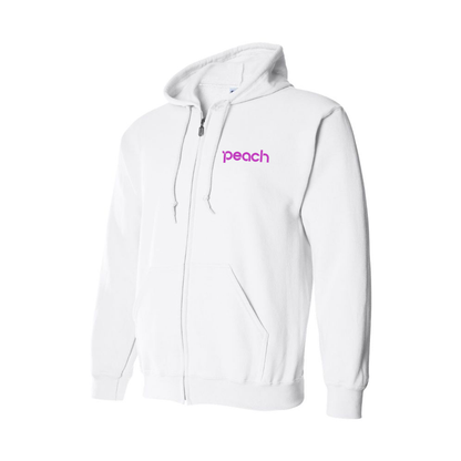 Men's Peach Aviation Logo Zipper Hoodie