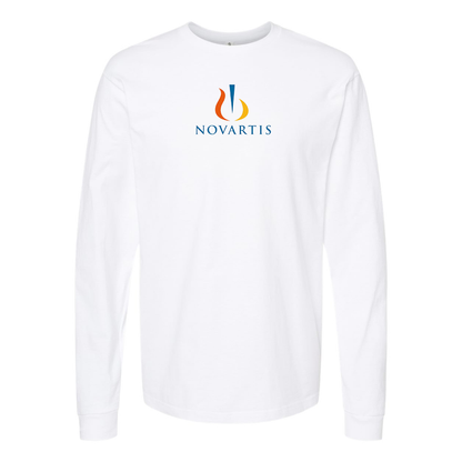 Men's  Novartis Logo  Cotton Long Sleeve T-Shirt