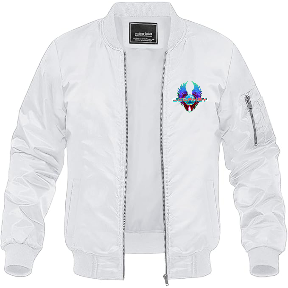 Men's Journey Logo Lightweight Bomber Jacket Windbreaker Softshell Varsity Jacket Coat