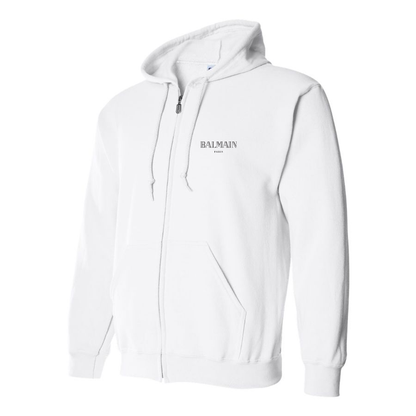 Men's Balmain Logo  Zipper Hoodie