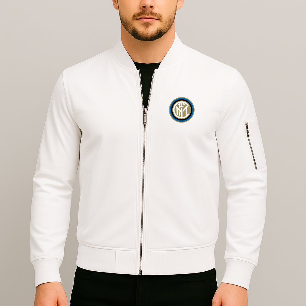 Men's Inter Milan Soccer Lightweight Bomber Jacket - White