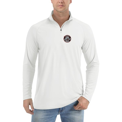 Men's Brampton Beast Logo Lightweight Quarter-Zip Athletic Shirt Long Sleeve Performance Wear