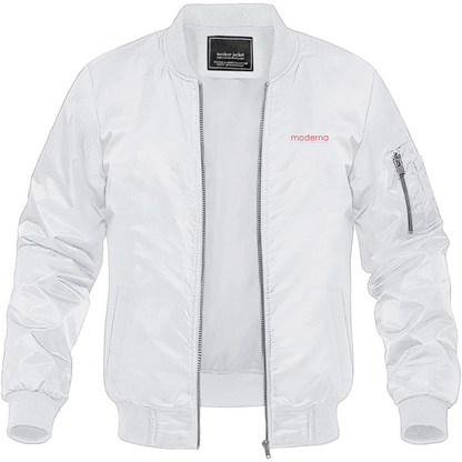 Men's Moderna Logo Lightweight Bomber Jacket Windbreaker Softshell Varsity Jacket Coat