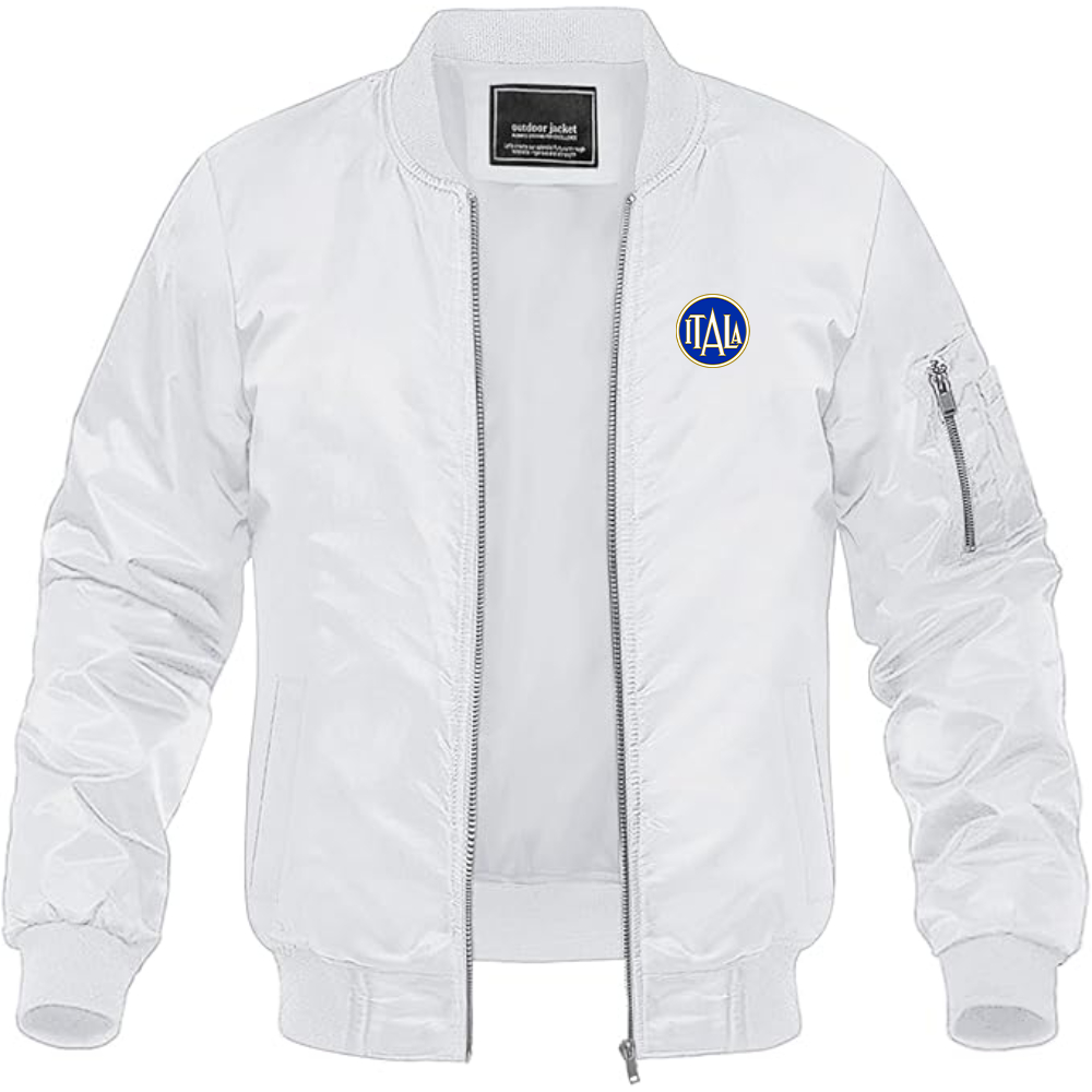 Men's  Itala Logo Lightweight Bomber Jacket Windbreaker Softshell Varsity Jacket Coat