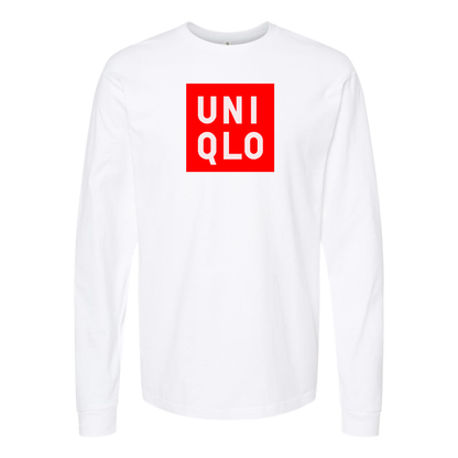 Men's Uniqlo Logo  Cotton Long Sleeve T-Shirt