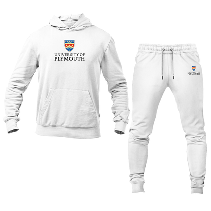 Men's University of Plymouth Logo Hoodie Joggers Set