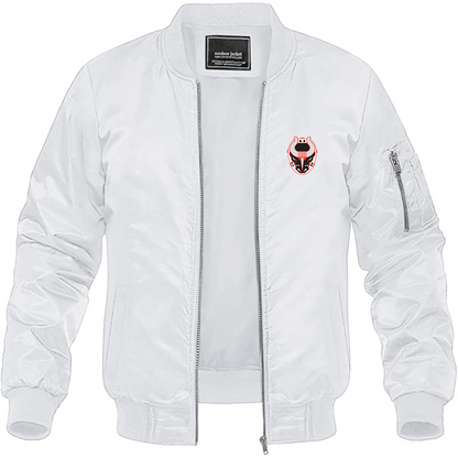 Men's Birmingham Bulls Logo Lightweight Bomber Jacket Windbreaker Softshell Varsity Jacket Coat