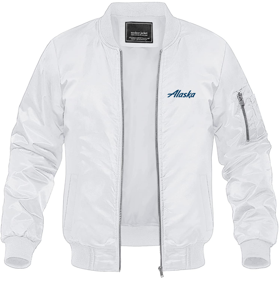 Men's Alaska Airline Lightweight Bomber Jacket - White