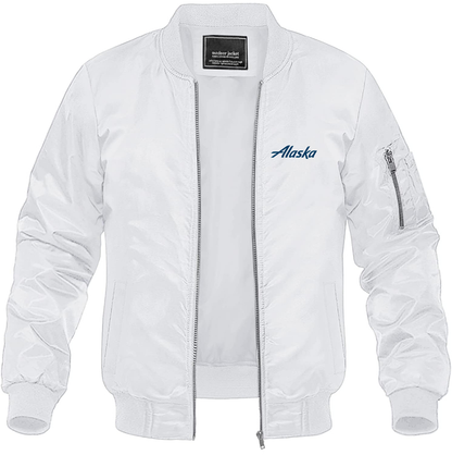 Men's Alaska Airline Lightweight Bomber Jacket - White