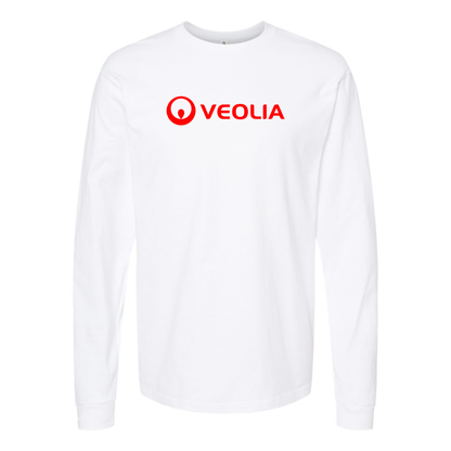 Men's Veolia Logo  Cotton Long Sleeve T-Shirt