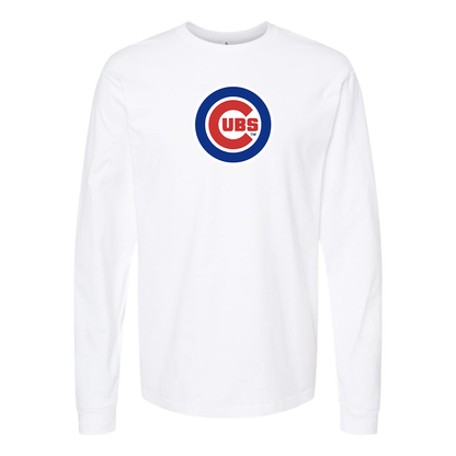Men's Chicago Cubs Logo Cotton Long Sleeve T-Shirt