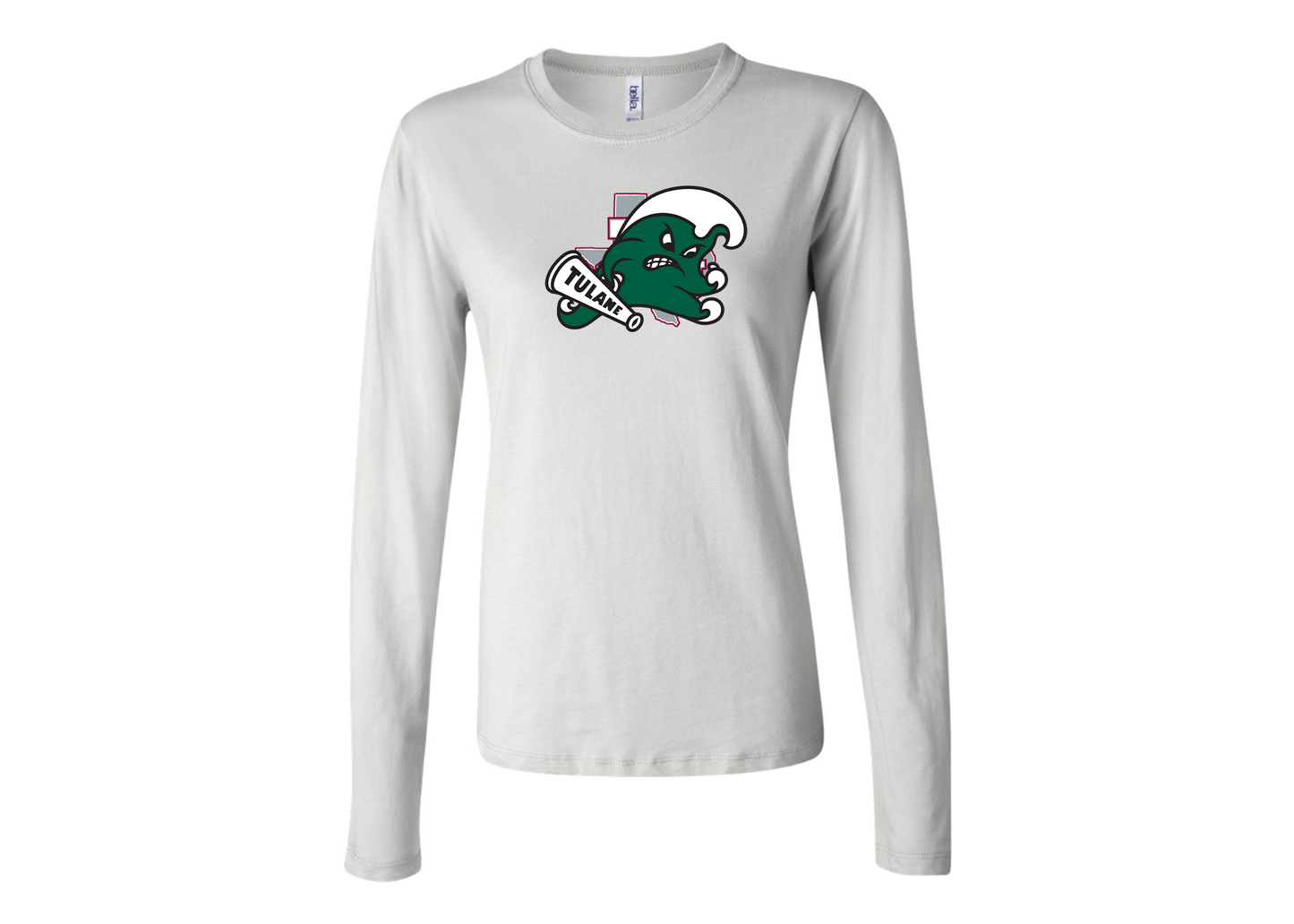 BELLA CANVAS Women’s Tulane Green Wave Jersey Long Sleeve Tee