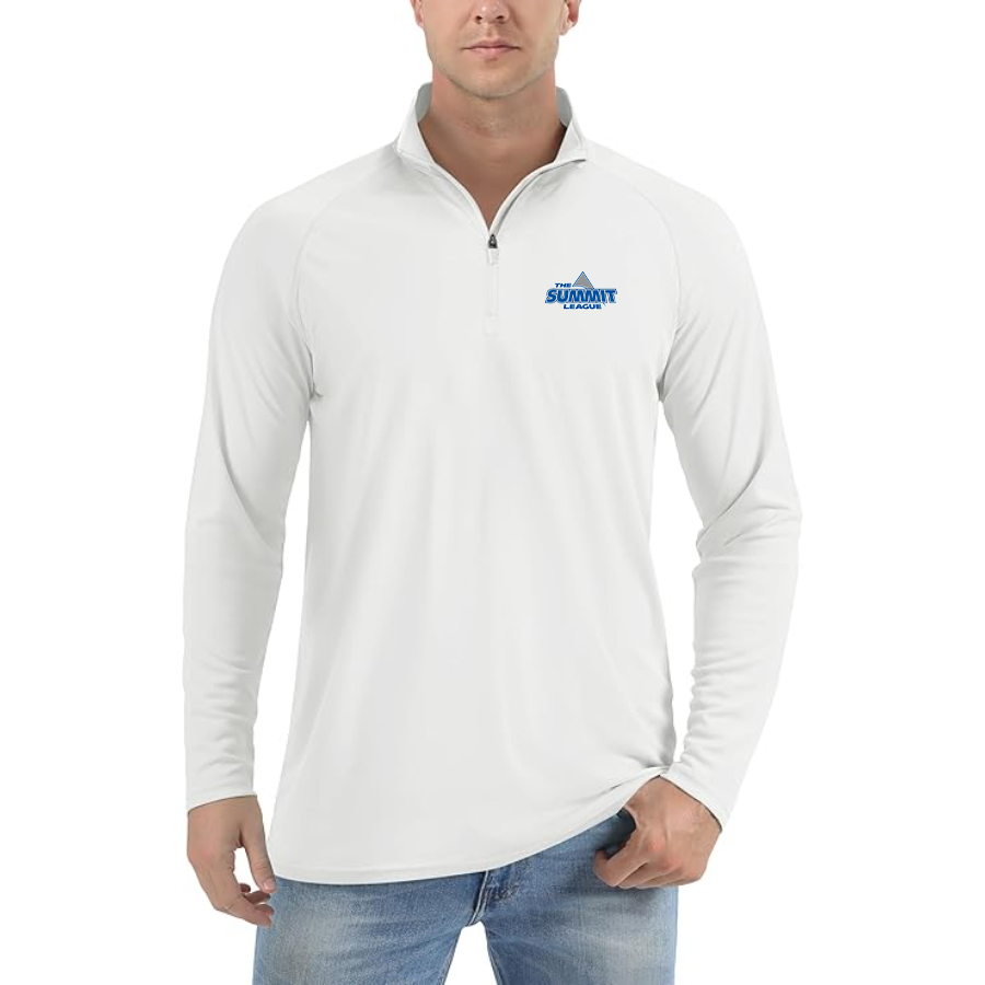Men's The Summit League Lightweight Quarter-Zip Athletic Shirt Long Sleeve Performance - White