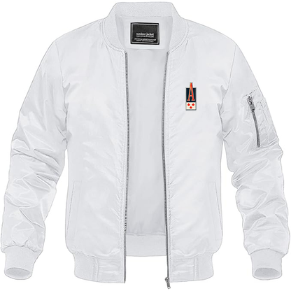 Men's  Acadian Logo Lightweight Bomber Jacket Windbreaker Softshell Varsity Jacket Coat