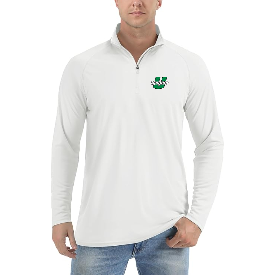 Men's USC Upstate Spartans Lightweight Quarter-Zip Athletic Shirt Long Sleeve Performance - White