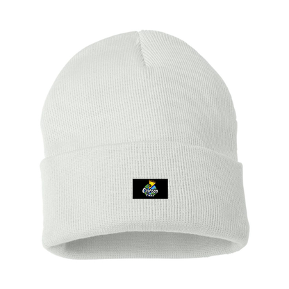 Cartoon Pizza Logo Beanie Hat