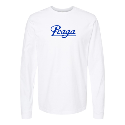 Men's Praga Logo Cotton Long Sleeve T-Shirt
