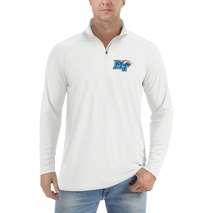 Men's Middle Tennessee Blue Raiders  Lightweight Quarter-Zip Athletic Shirt Long Sleeve Performance Wear