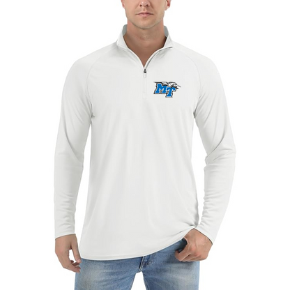Men's Middle Tennessee Blue Raiders  Lightweight Quarter-Zip Athletic Shirt Long Sleeve Performance Wear