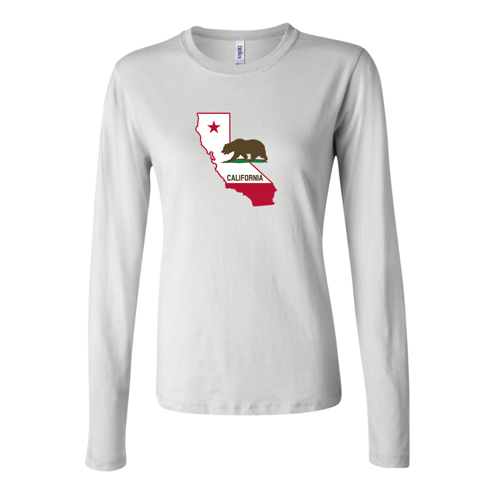 BELLA CANVAS  California Bear Map Jersey Long Sleeve Tee
