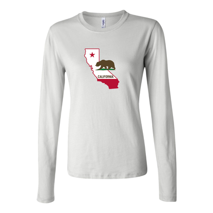BELLA CANVAS  California Bear Map Jersey Long Sleeve Tee