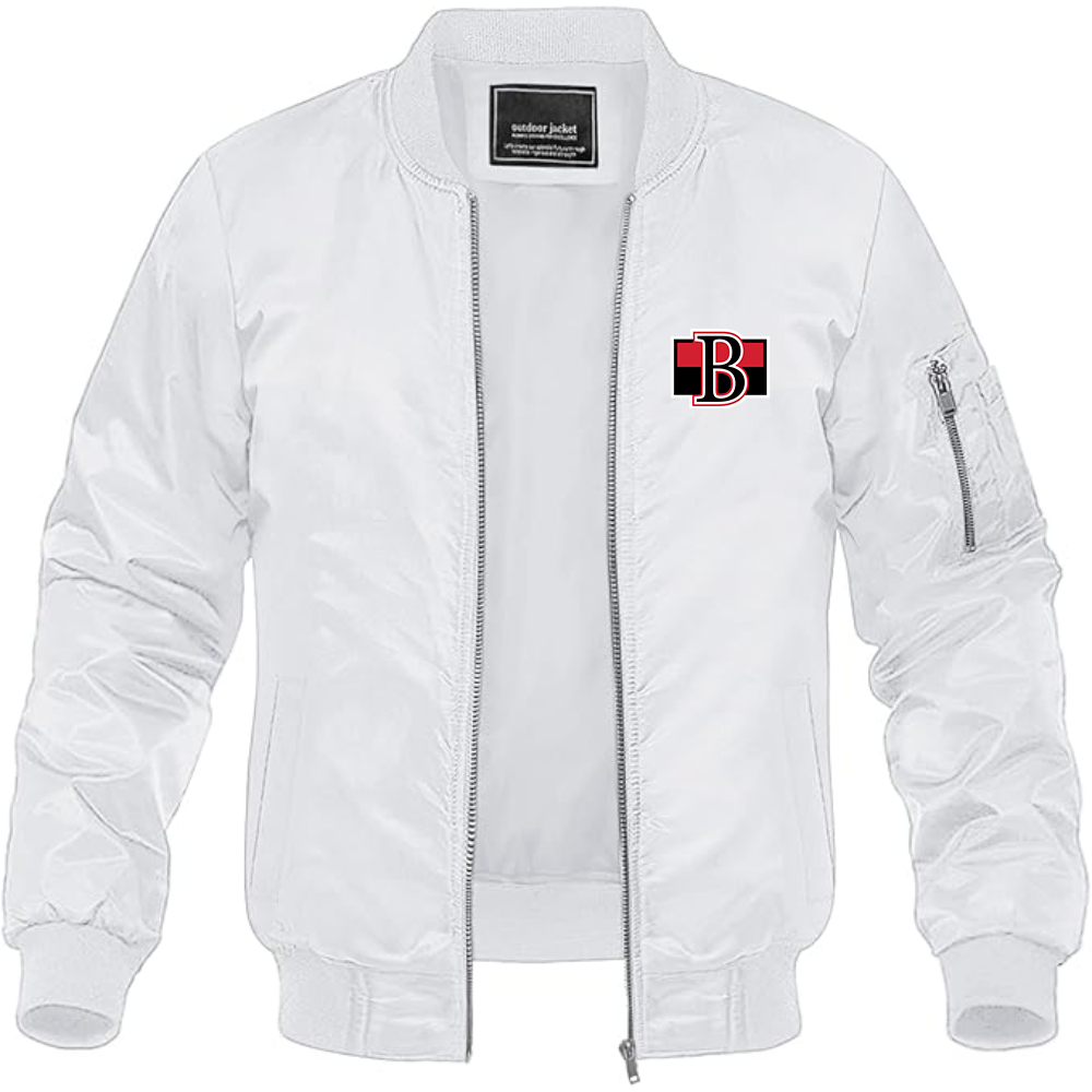 Men's Belleville Senators Logo Lightweight Bomber Jacket Windbreaker Softshell Varsity Jacket Coat