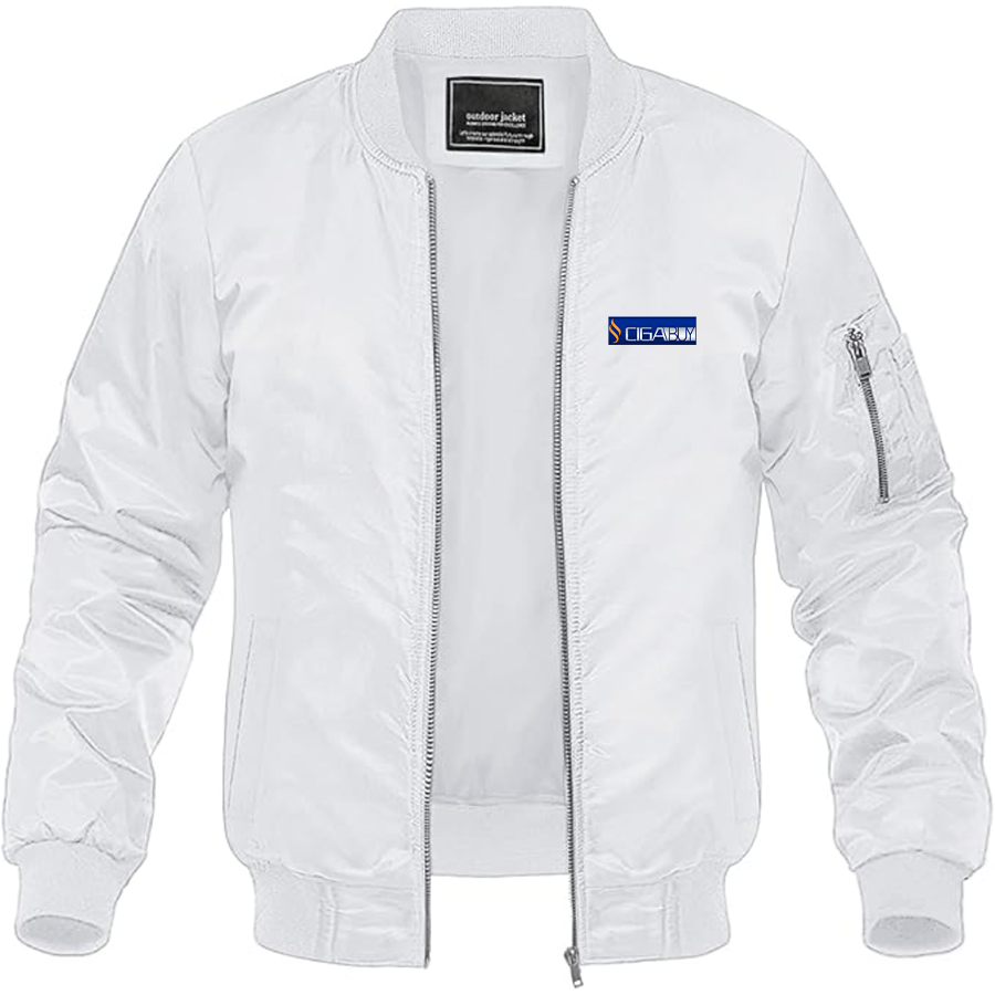 Men's CigaBuy Logo Lightweight Bomber Jacket Windbreaker Softshell Varsity Jacket Coat